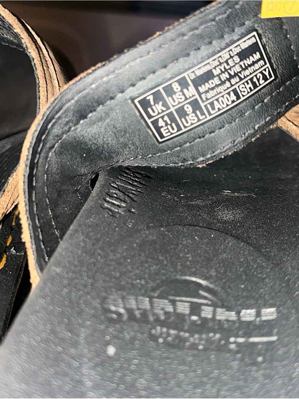 Dr. Martens Tan Suede Double-Buckle Slide Sandals - Picture 4 of 4
